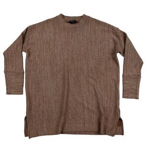 Lane Bryant Brown Crew Neck Tight Knit Sweater Dolman Sleeves Plus Size 14/16